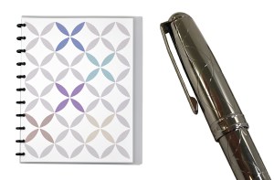 Notebook cover and pen pattern design